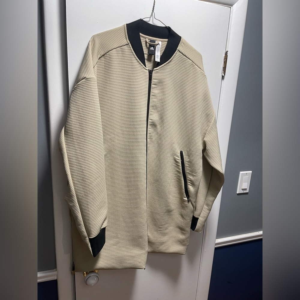 adidas Beige Cream  Jacket with Black Trim